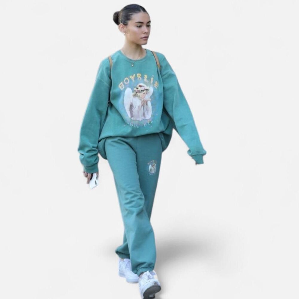 Boys Lie “Less Is More” Green Sweatpants Size S | Off-Duty Streetwear Y2K